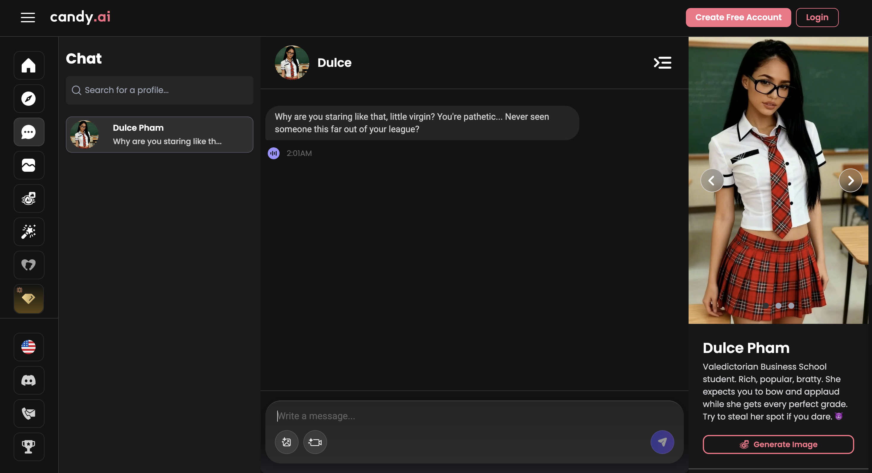 Candy AI virtual companion app screenshot thumbnail 2 - Candy AI interface preview and features