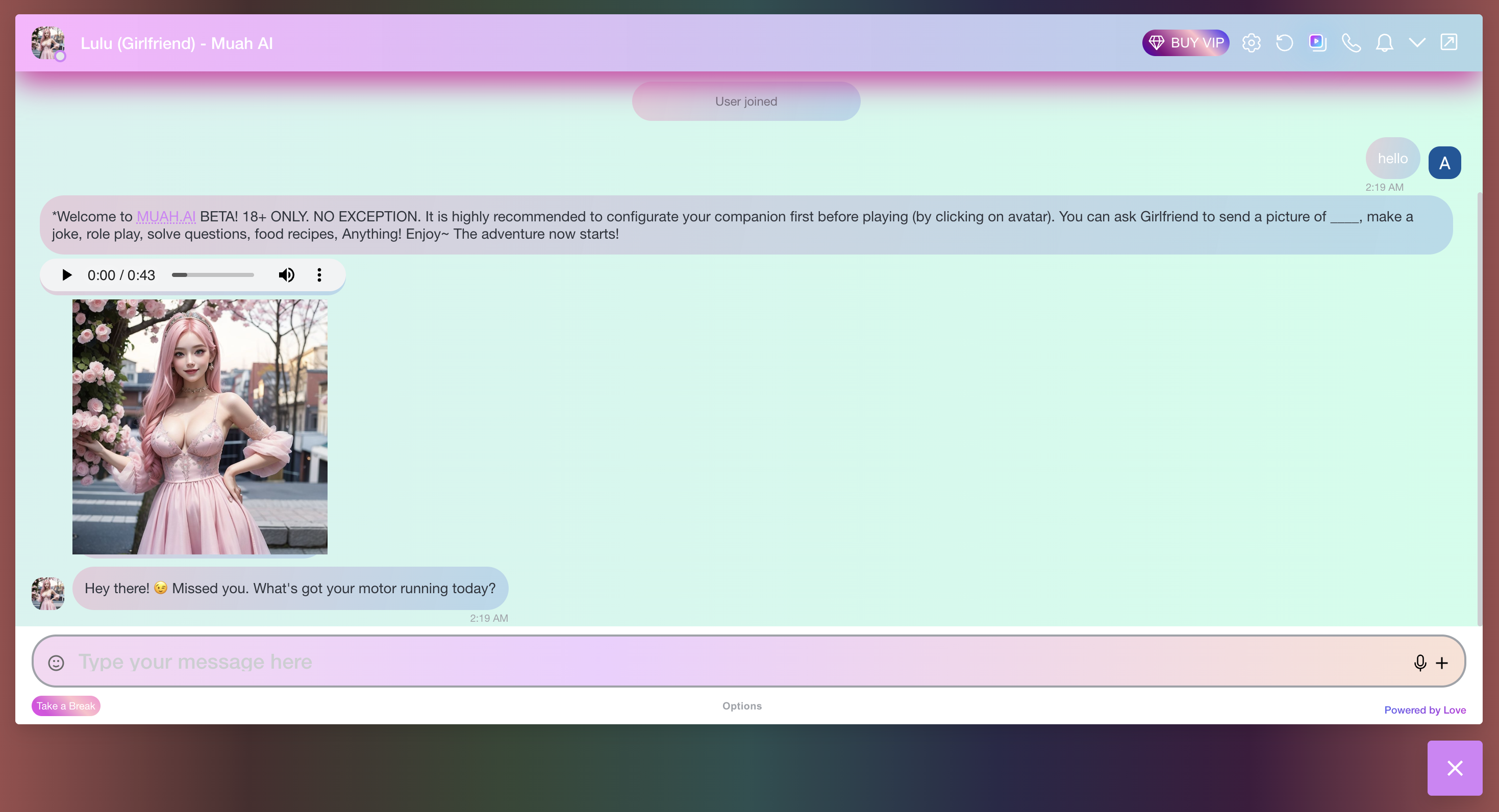 Muah AI virtual companion app screenshot thumbnail 2 - Muah AI interface preview and features
