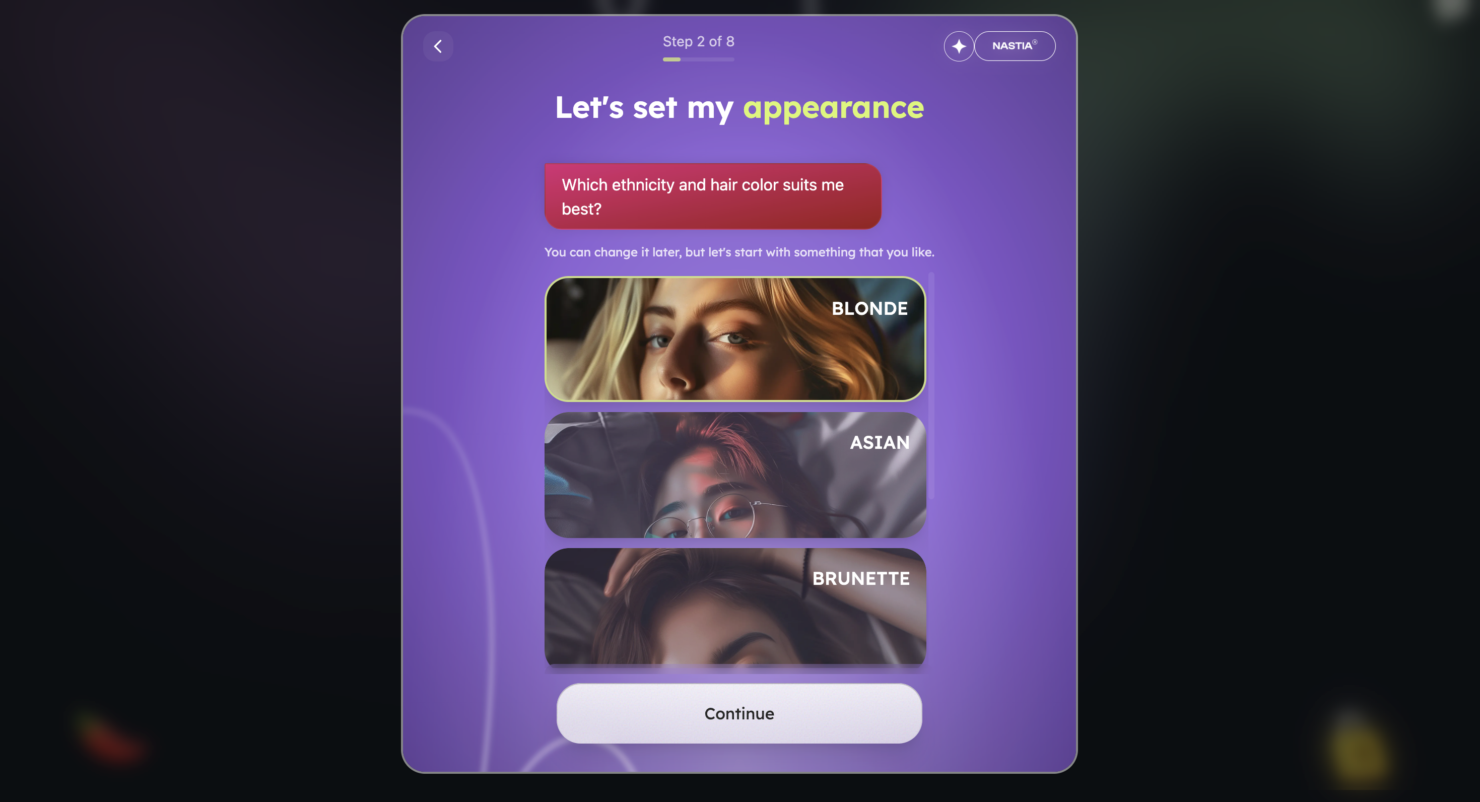Nastia AI virtual companion app screenshot thumbnail 2 - Nastia AI interface preview and features