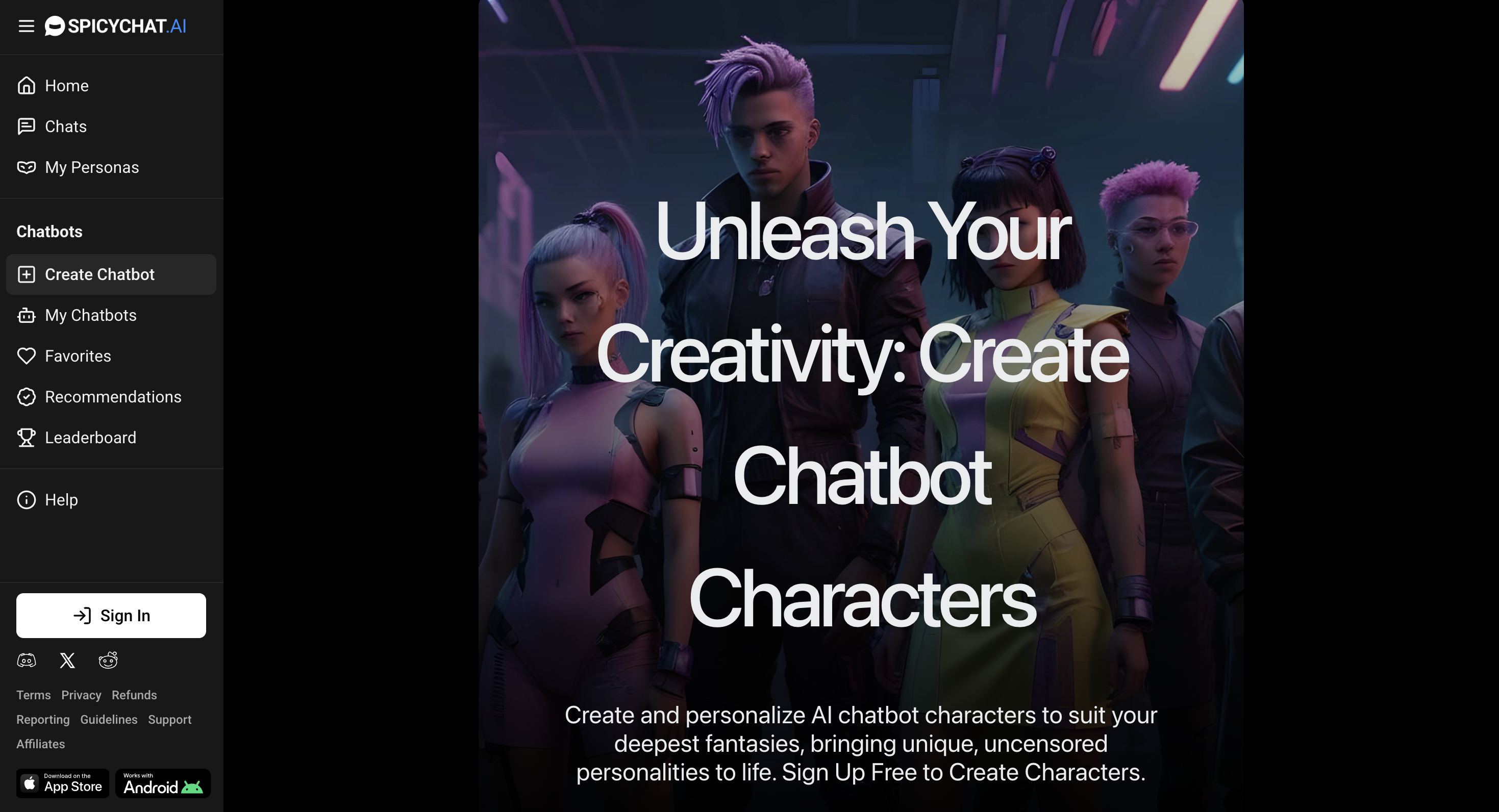 SpicyChat AI virtual companion app screenshot thumbnail 3 - SpicyChat AI interface preview and features